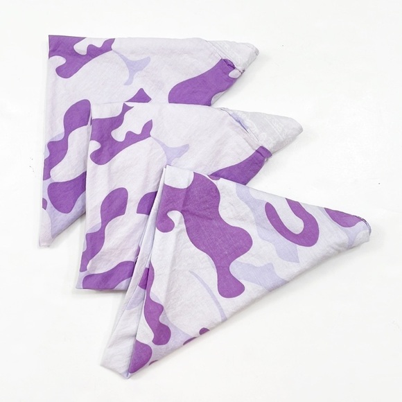 Purple camouflage bandana squares - Set of 3 - Picture 1 of 5